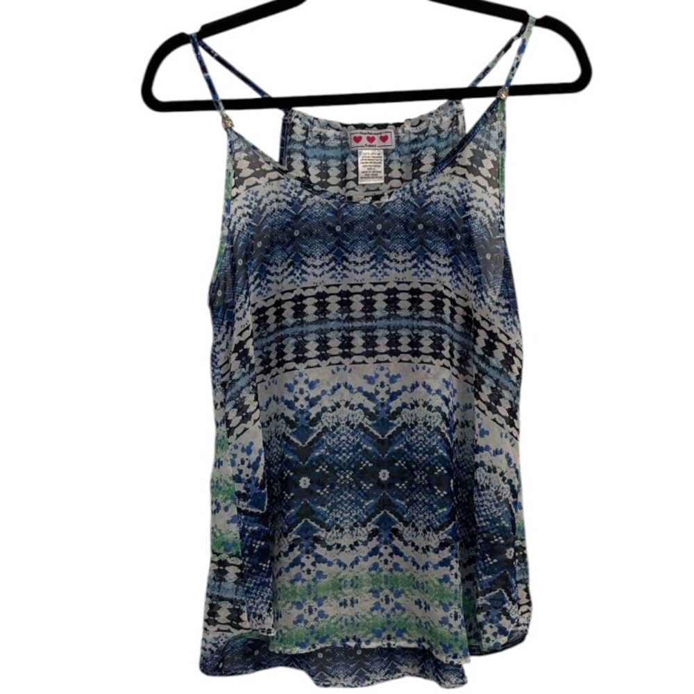 🌻 Three Pink Hearts by Trixxi Patterned Sheer Tank Top